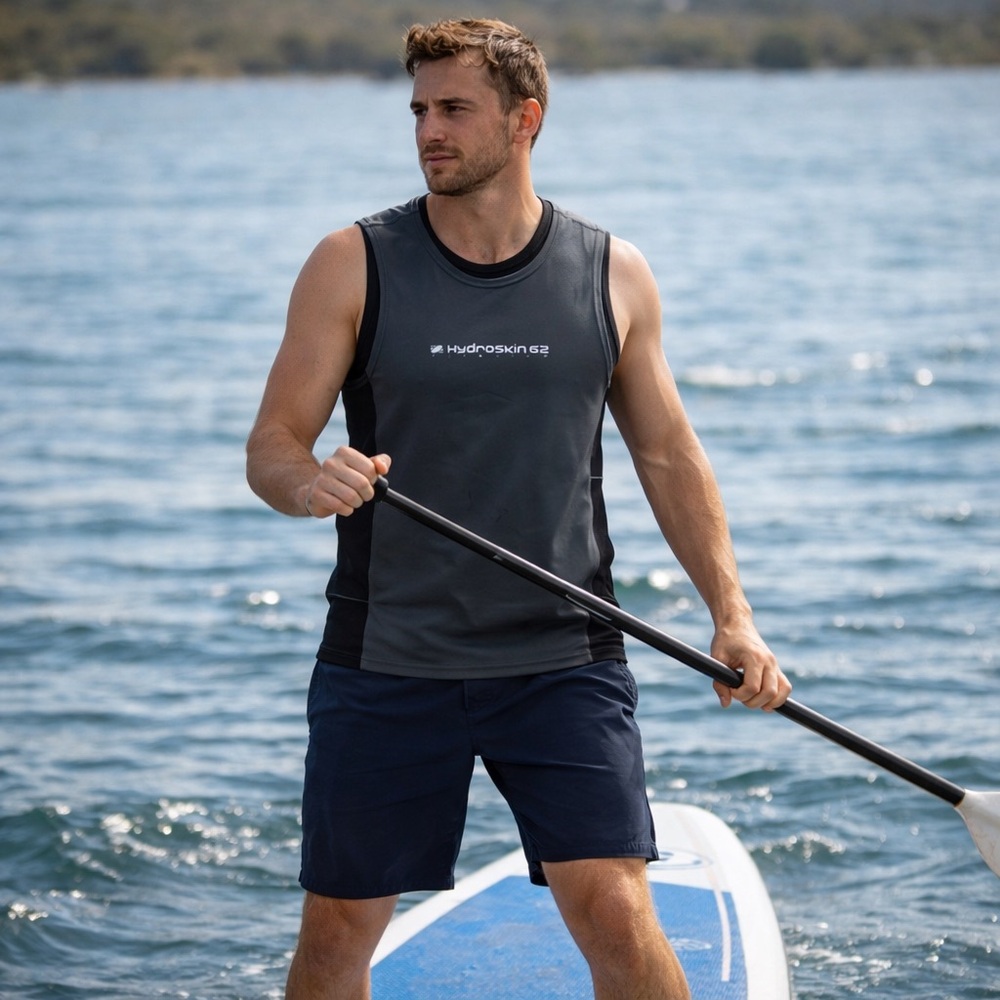 Men's Grey Hydroskin Vest Kayaking Canoeing and Rafting Warmth and Protection XL